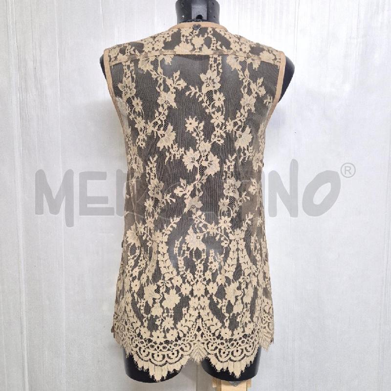 CANOTTA DONNA TWIN PAILLETTES DORATE SCHIENA PIZZO SABBIA | Mercatino dell'Usato Cervia 4