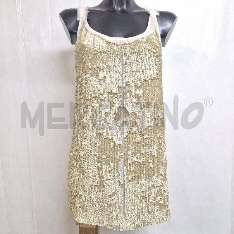 CANOTTA DONNA TWIN SET BIANCA CON  PAILLETTES DORATE | Mercatino dell'Usato Cervia 1