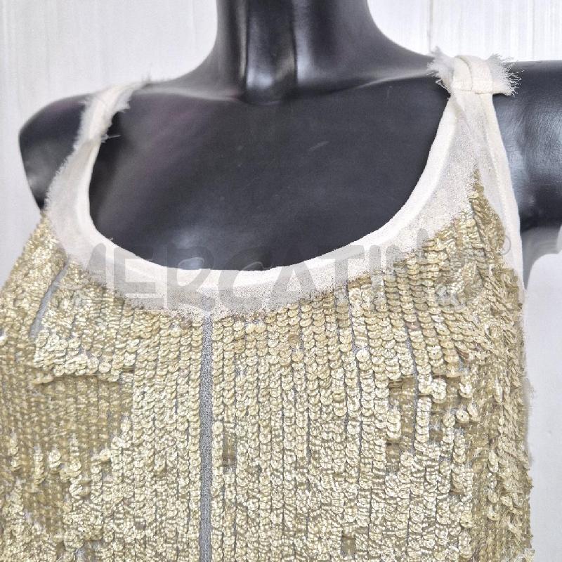 CANOTTA DONNA TWIN SET BIANCA CON  PAILLETTES DORATE | Mercatino dell'Usato Cervia 2