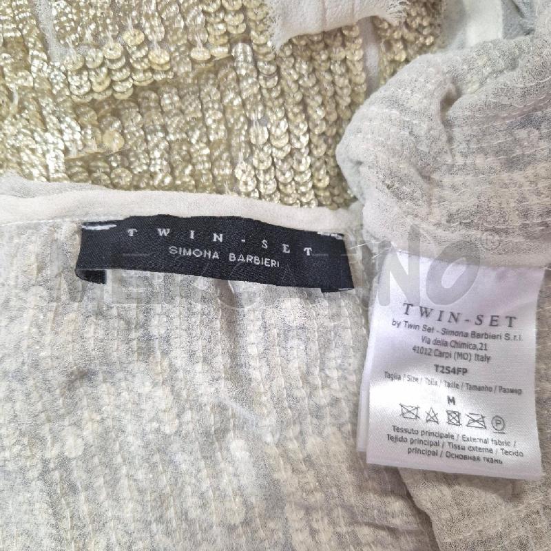CANOTTA DONNA TWIN SET BIANCA CON  PAILLETTES DORATE | Mercatino dell'Usato Cervia 5