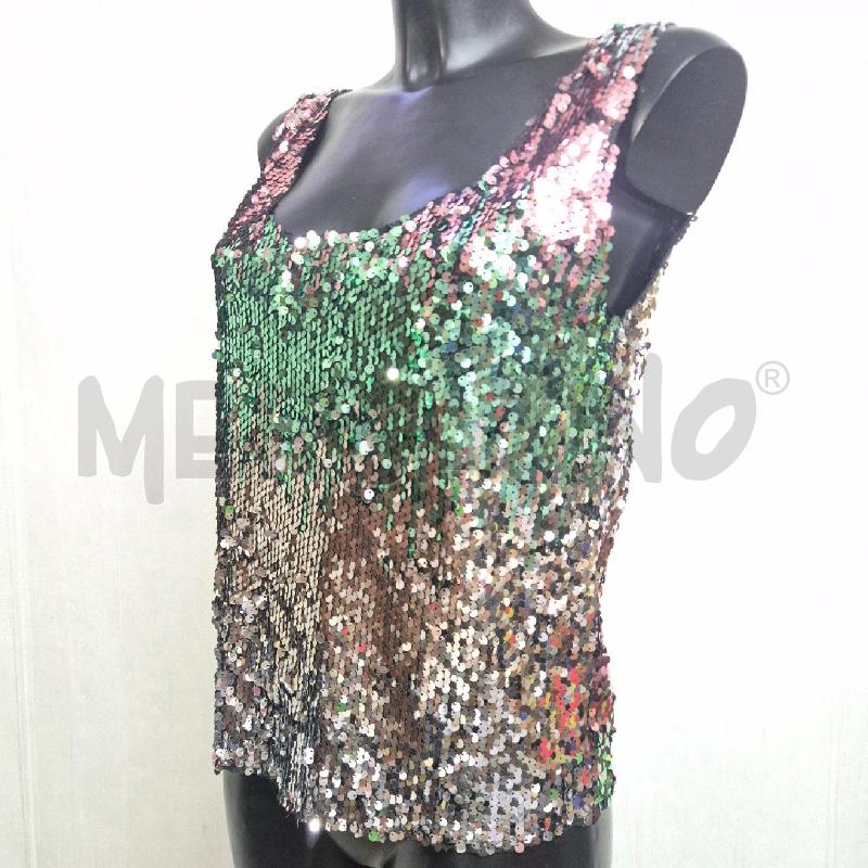 CANOTTA DONNA XETRA PAILLETTES MULTICOLOR  | Mercatino dell'Usato Cervia 3