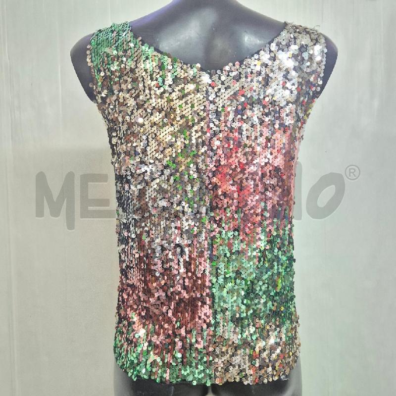 CANOTTA DONNA XETRA PAILLETTES MULTICOLOR  | Mercatino dell'Usato Cervia 4
