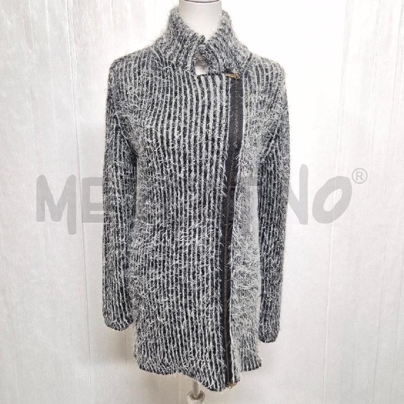 CAPPOTTO O CARDIGAN DONNA MANILA GRACE CON CERNIERA GRIGIO NERO PELOSO | Mercatino dell'Usato Cervia 1