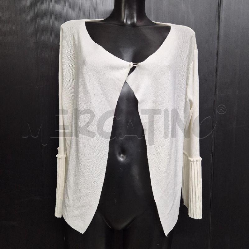 CARDIGAN DONNA LUISA LANDRI BIANCO POLSINI PLISSET | Mercatino dell'Usato Cervia 1
