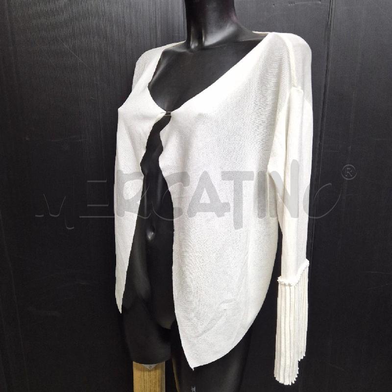 CARDIGAN DONNA LUISA LANDRI BIANCO POLSINI PLISSET | Mercatino dell'Usato Cervia 3