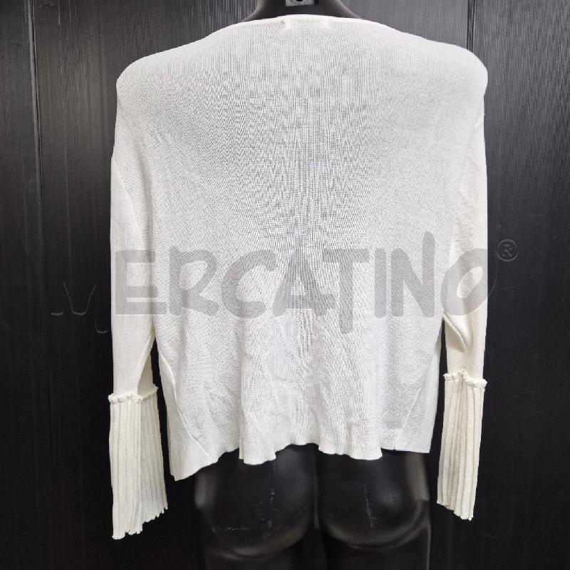 CARDIGAN DONNA LUISA LANDRI BIANCO POLSINI PLISSET | Mercatino dell'Usato Cervia 4