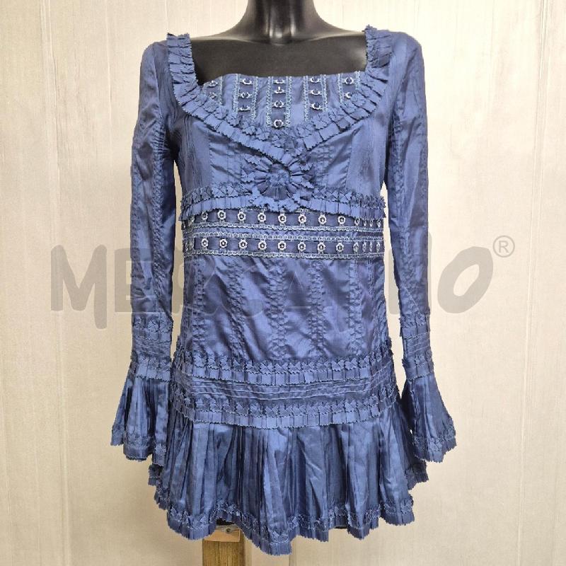 CASACCA DONNA BLUMARINE SETA CON FIORI AZZURRO/VIOLA | Mercatino dell'Usato Cervia 1