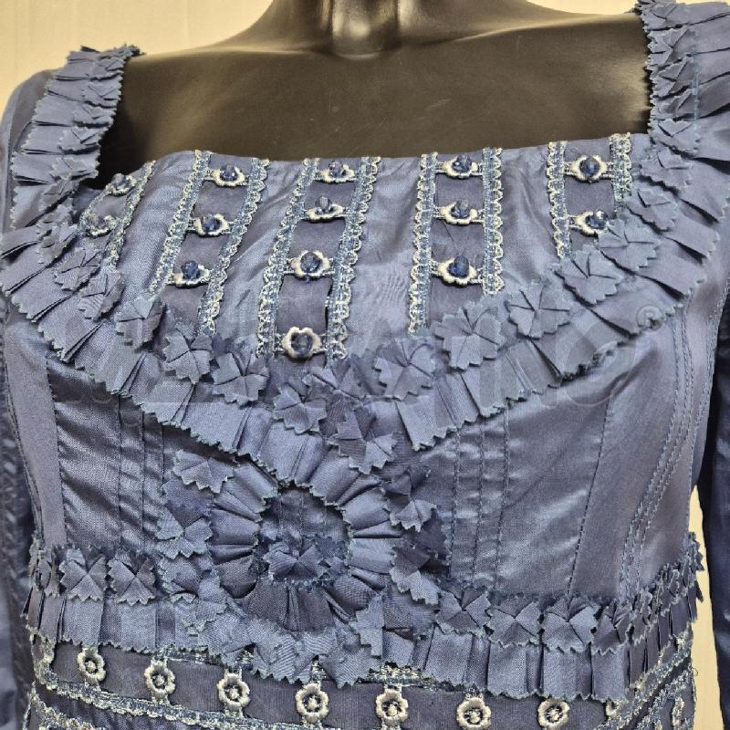CASACCA DONNA BLUMARINE SETA CON FIORI AZZURRO/VIOLA | Mercatino dell'Usato Cervia 2