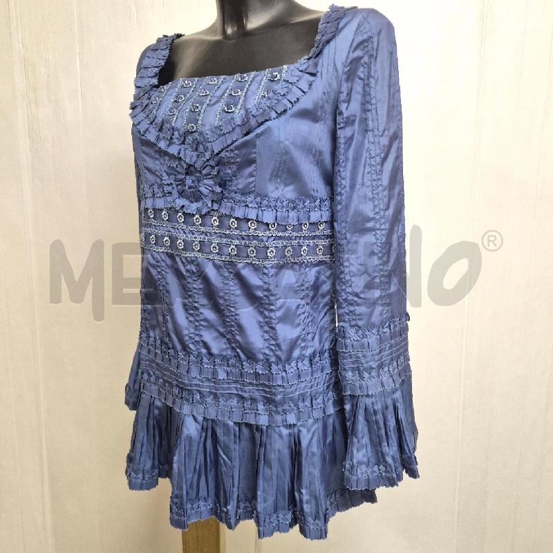 CASACCA DONNA BLUMARINE SETA CON FIORI AZZURRO/VIOLA | Mercatino dell'Usato Cervia 3