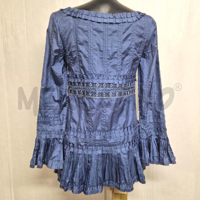 CASACCA DONNA BLUMARINE SETA CON FIORI AZZURRO/VIOLA | Mercatino dell'Usato Cervia 4