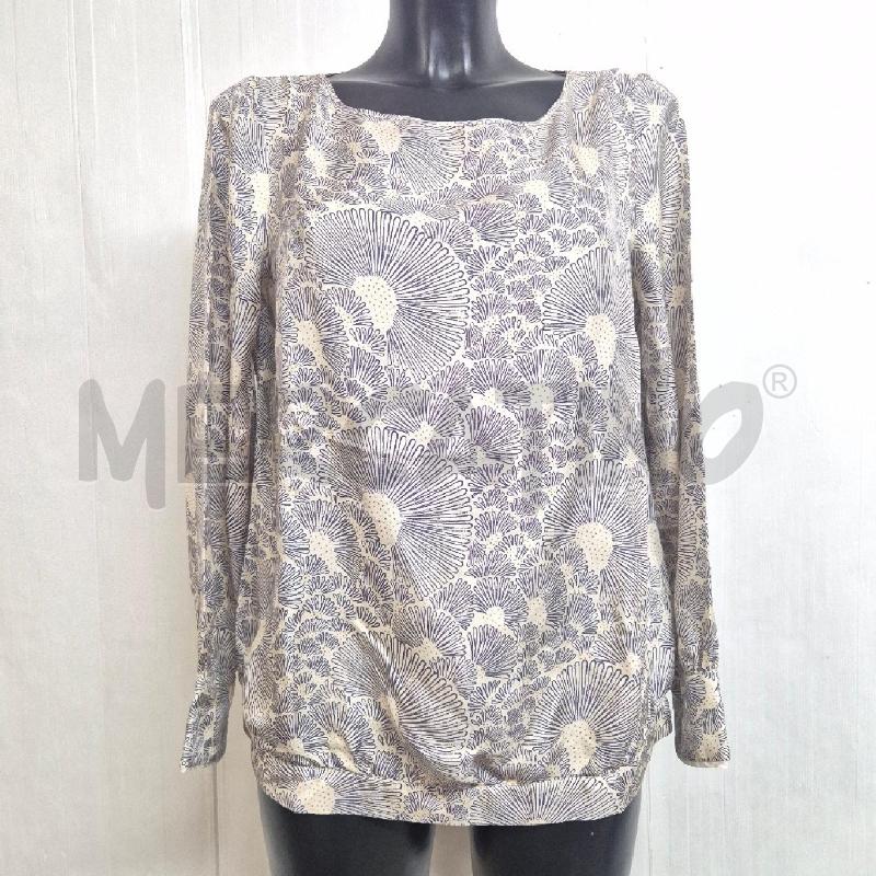CASACCA DONNA MOMOMÌ BEIGE FIORI BLU  100% SETA | Mercatino dell'Usato Cervia 1