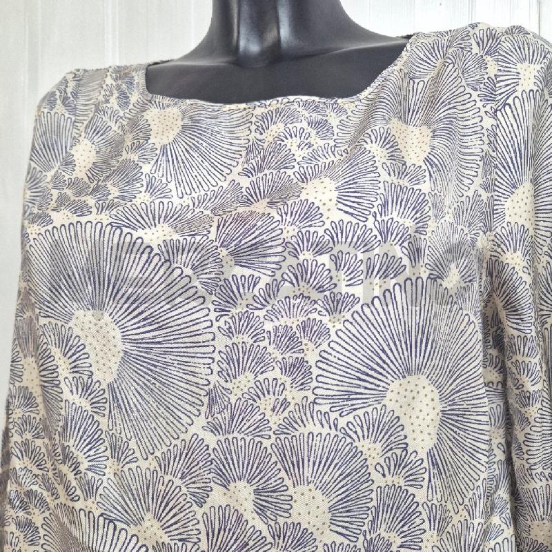 CASACCA DONNA MOMOMÌ BEIGE FIORI BLU  100% SETA | Mercatino dell'Usato Cervia 2