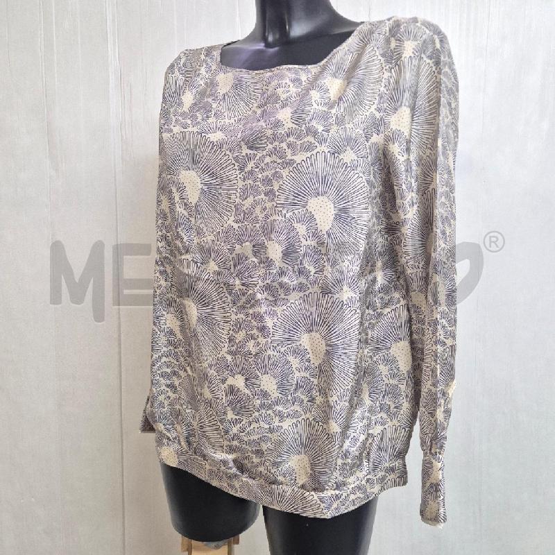 CASACCA DONNA MOMOMÌ BEIGE FIORI BLU  100% SETA | Mercatino dell'Usato Cervia 3