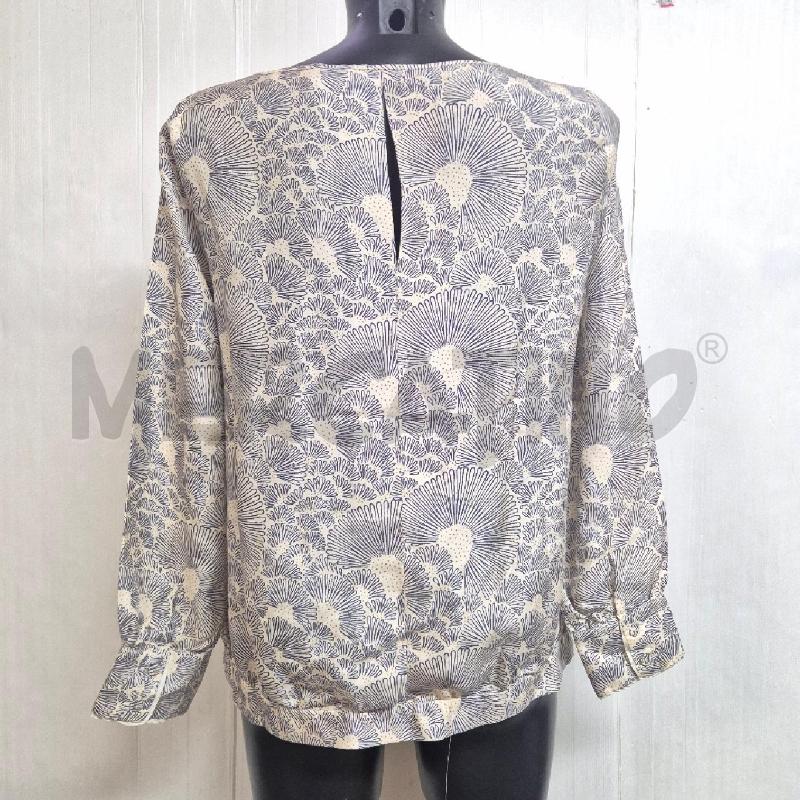 CASACCA DONNA MOMOMÌ BEIGE FIORI BLU  100% SETA | Mercatino dell'Usato Cervia 4