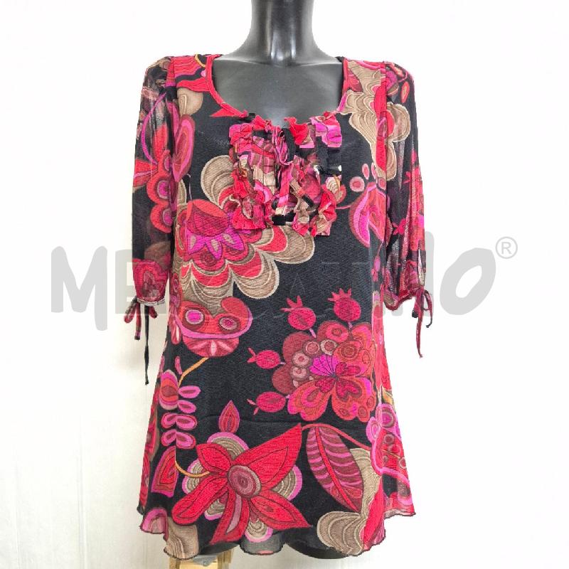 CASACCA DONNA SISTE'S NERA FIORI ROSSI FUCSIA TORTORA | Mercatino dell'Usato Cervia 1