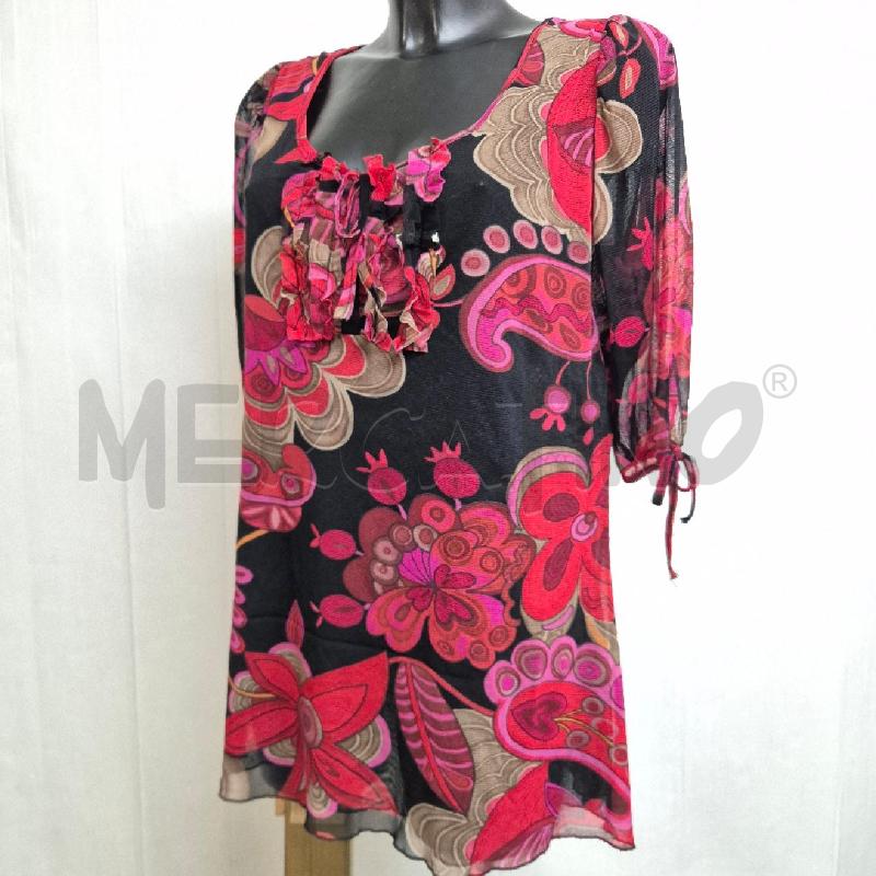 CASACCA DONNA SISTE'S NERA FIORI ROSSI FUCSIA TORTORA | Mercatino dell'Usato Cervia 3