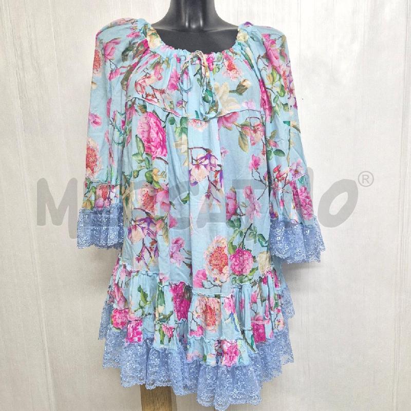CASACCA DONNA TEZUK AZZURRO FIORI | Mercatino dell'Usato Cervia 1