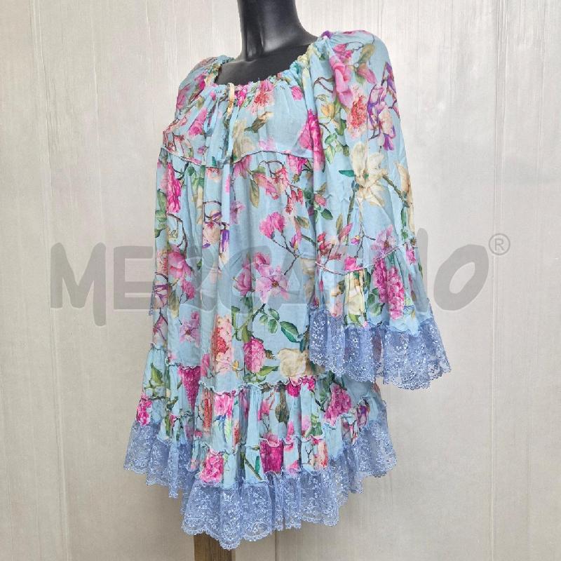 CASACCA DONNA TEZUK AZZURRO FIORI | Mercatino dell'Usato Cervia 3