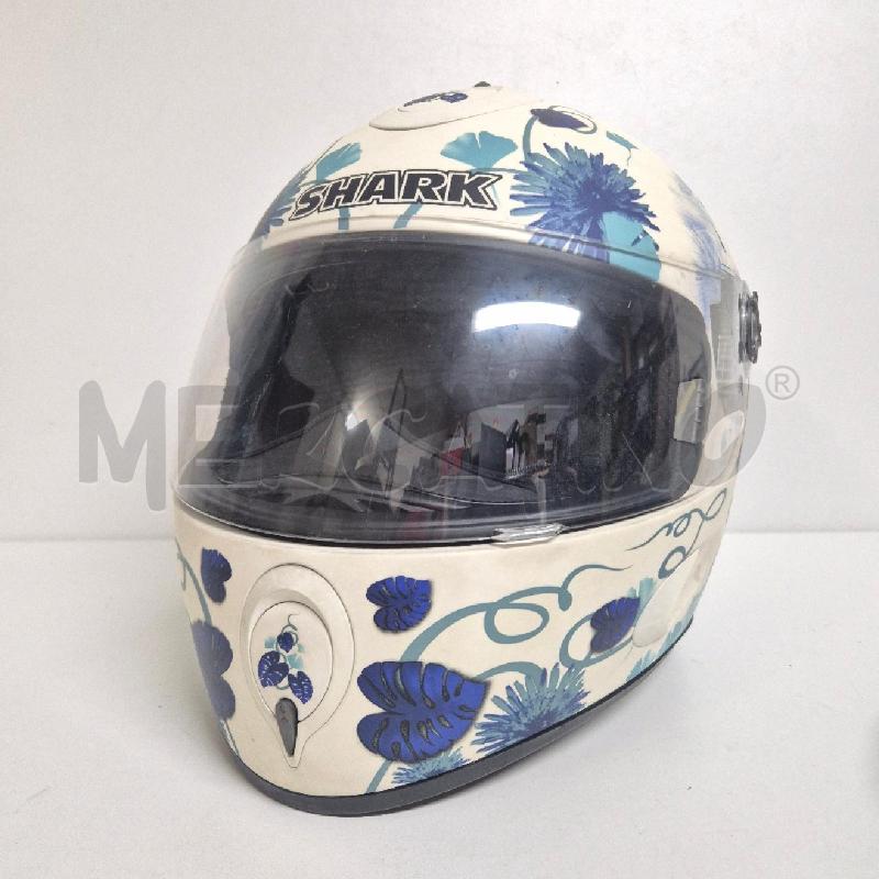 CASCO MOTO SHARK BIANCO FOGLIE BLU | Mercatino dell'Usato Cervia 2