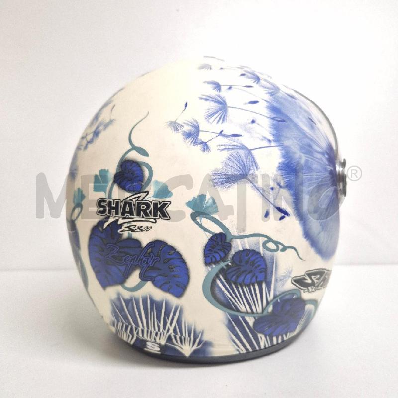 CASCO MOTO SHARK BIANCO FOGLIE BLU | Mercatino dell'Usato Cervia 4