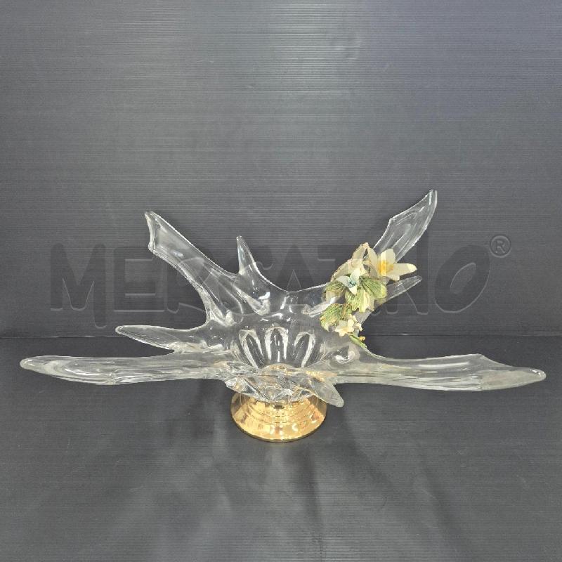 CENTROTAVOLA VETRO FIORE LATERALE CERAMICA | Mercatino dell'Usato Cervia 1