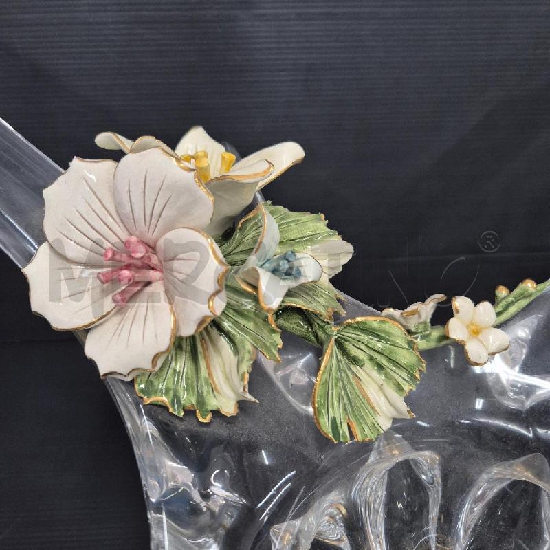 CENTROTAVOLA VETRO FIORE LATERALE CERAMICA | Mercatino dell'Usato Cervia 4