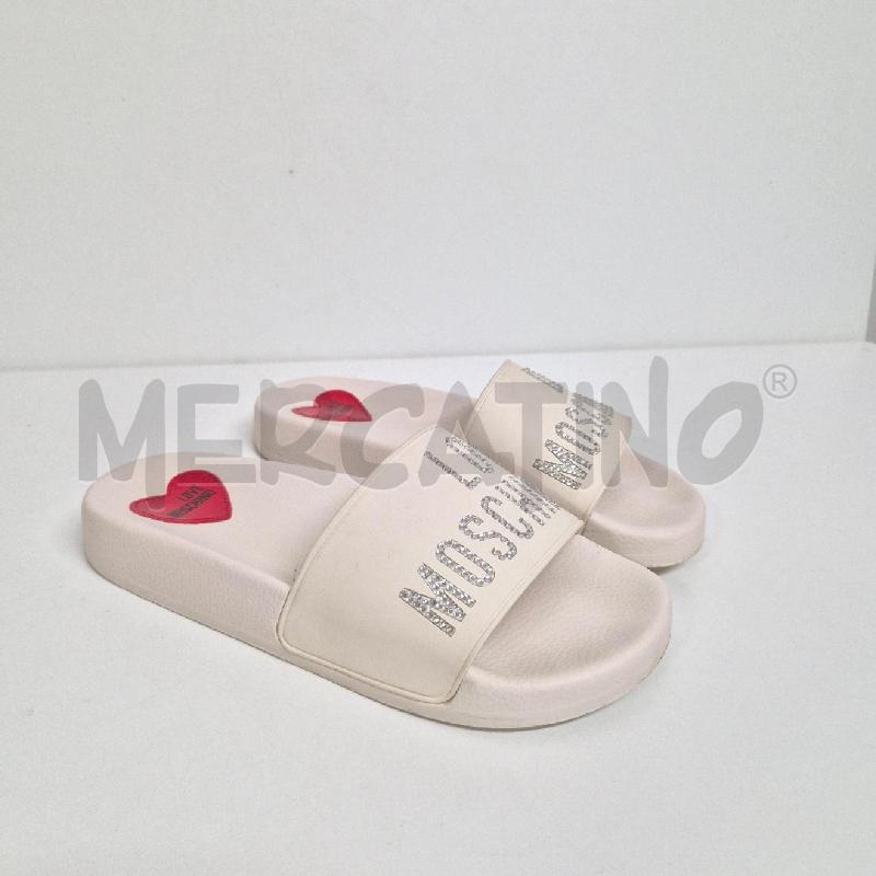 CIABATTE DONNA LOVE MOSCHINO BIANCA STRASS  | Mercatino dell'Usato Cervia 1