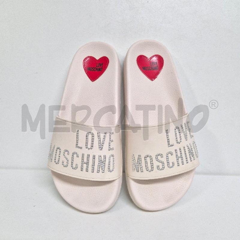 CIABATTE DONNA LOVE MOSCHINO BIANCA STRASS  | Mercatino dell'Usato Cervia 2