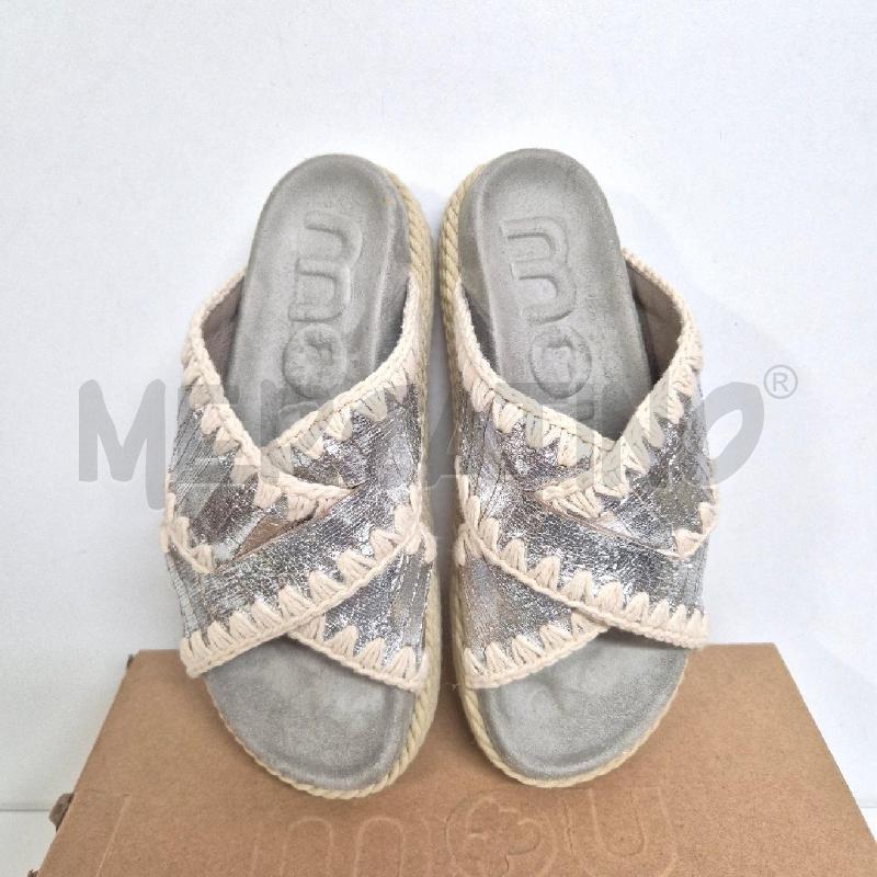 CIABATTE DONNA MOU BEIGE ARGENTATE | Mercatino dell'Usato Cervia 2