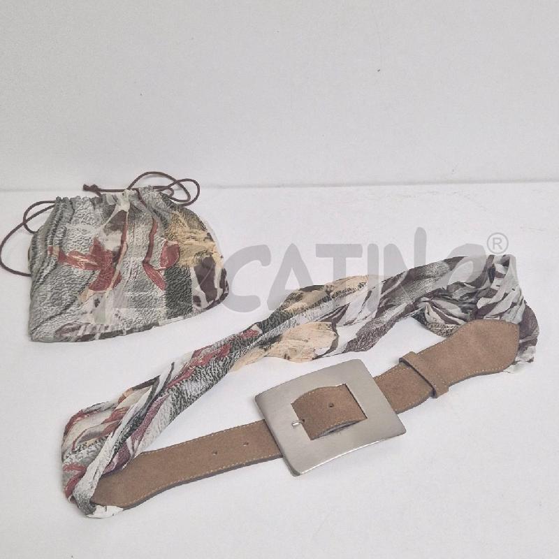 CINTURA DONNA TESSUTO FOULARD VERDE MARR IONSERTO TABACCO | Mercatino dell'Usato Cervia 1