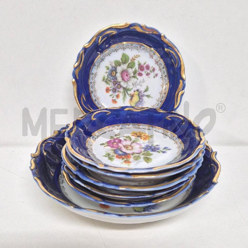 CIOTOLINA +6 PIATTINI BIANCO BLU FIORI CLUJ ROMANIA | Mercatino dell'Usato Cervia 1