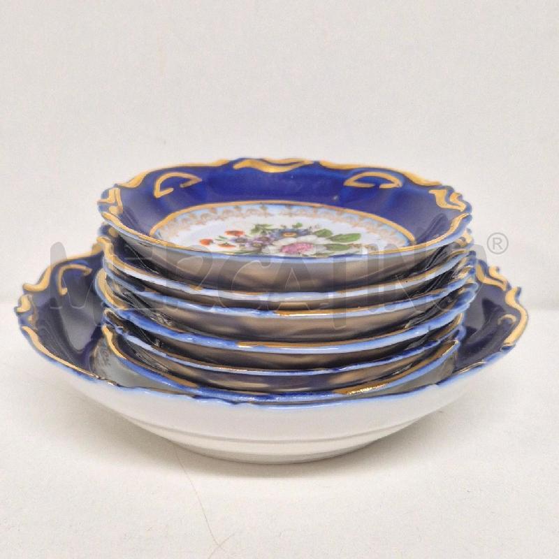 CIOTOLINA +6 PIATTINI BIANCO BLU FIORI CLUJ ROMANIA | Mercatino dell'Usato Cervia 3