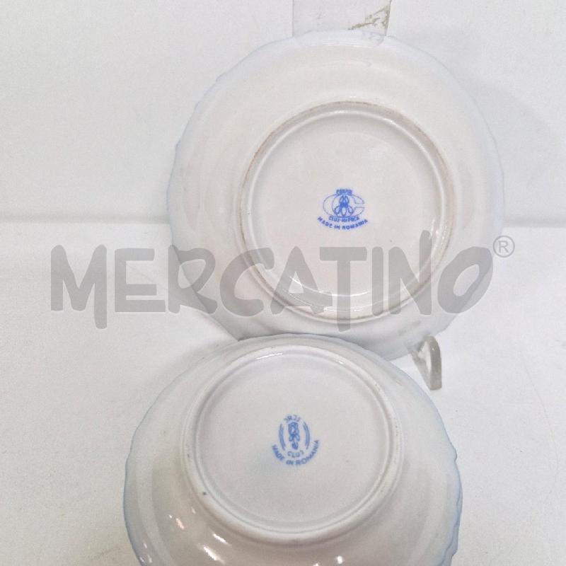 CIOTOLINA +6 PIATTINI BIANCO BLU FIORI CLUJ ROMANIA | Mercatino dell'Usato Cervia 5