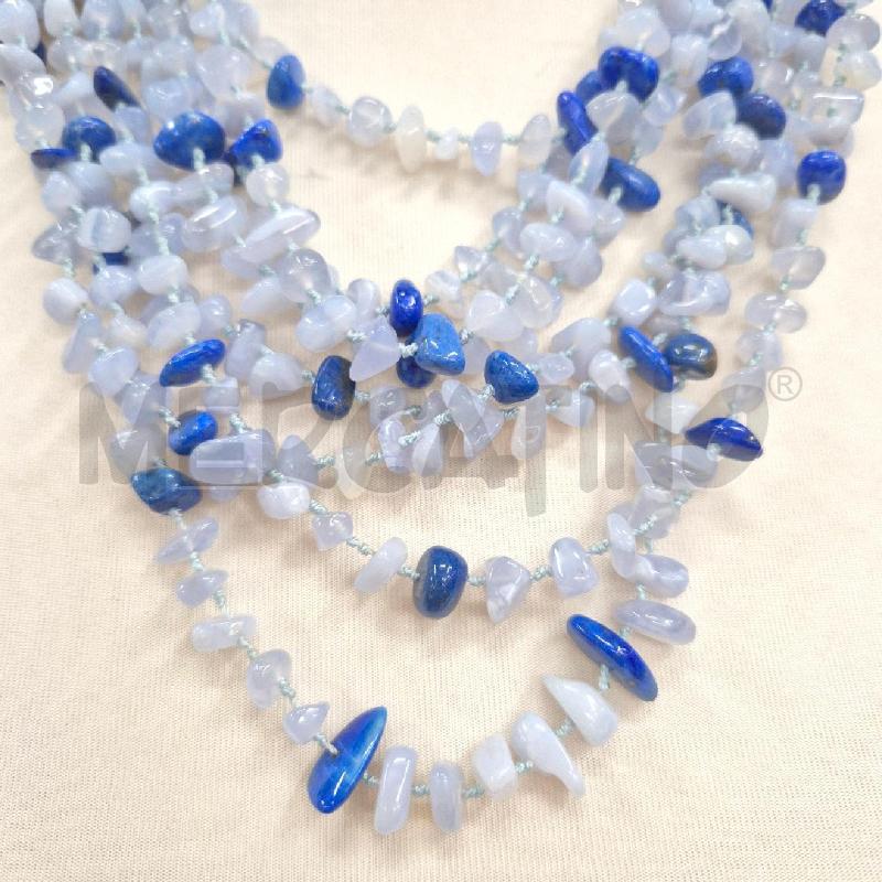 COLLANA 8 FILI LAPISLAZULI E CALCEDONIA | Mercatino dell'Usato Cervia 2