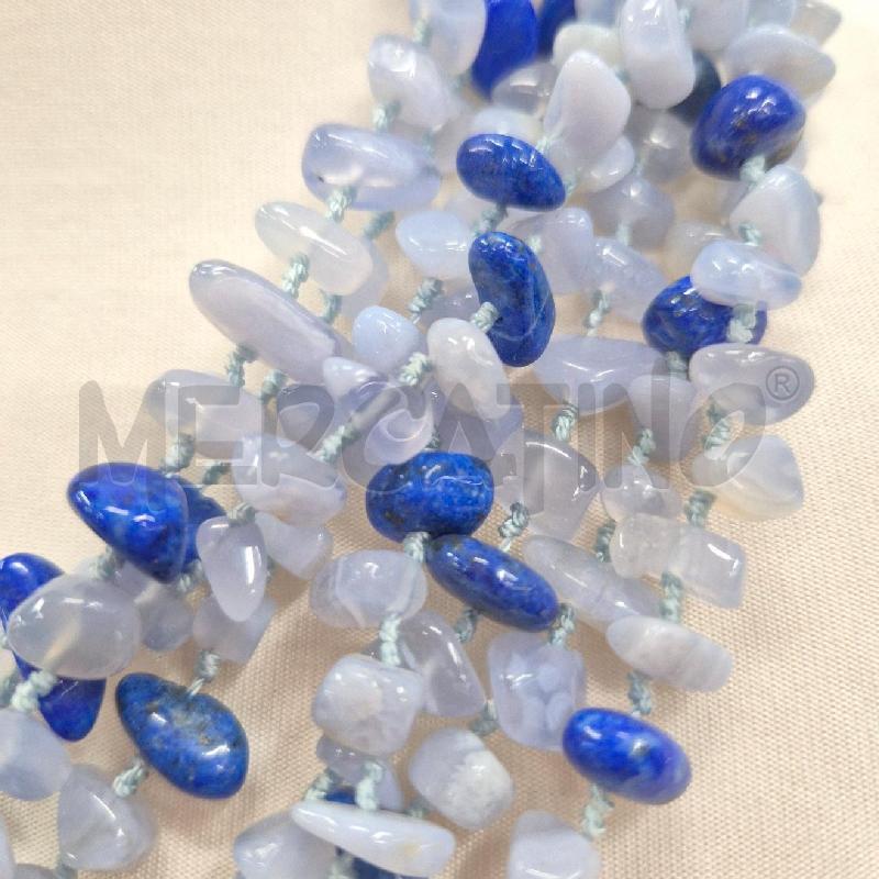 COLLANA 8 FILI LAPISLAZULI E CALCEDONIA | Mercatino dell'Usato Cervia 3