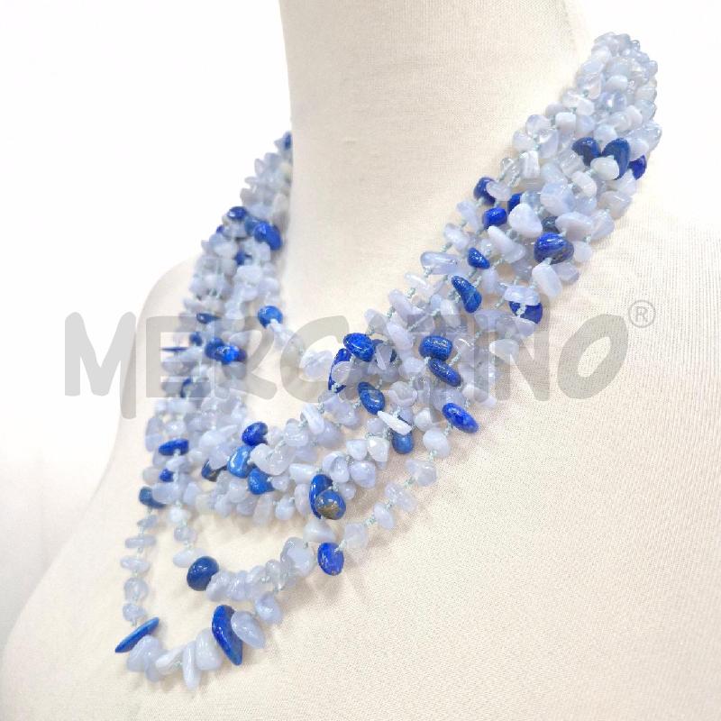COLLANA 8 FILI LAPISLAZULI E CALCEDONIA | Mercatino dell'Usato Cervia 4