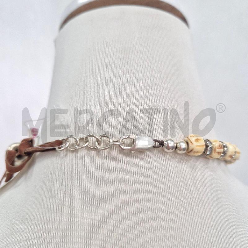 COLLANA AGATA+FIORE GRIGIO E INSERTI A | Mercatino dell'Usato Cervia 5