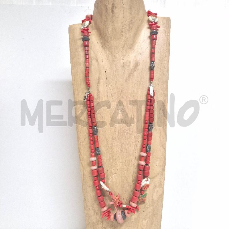 COLLANA CINDRI CORALLO STELLE MARINE VERDI | Mercatino dell'Usato Cervia 1