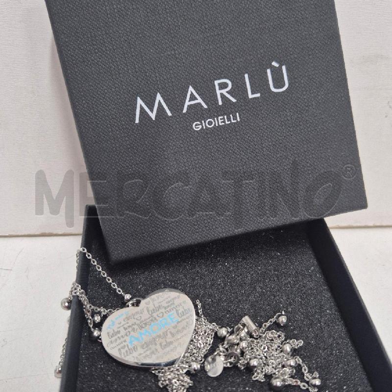 COLLANA MARLU CUORE BIANCO AZZURRO LUNGA | Mercatino dell'Usato Cervia 5
