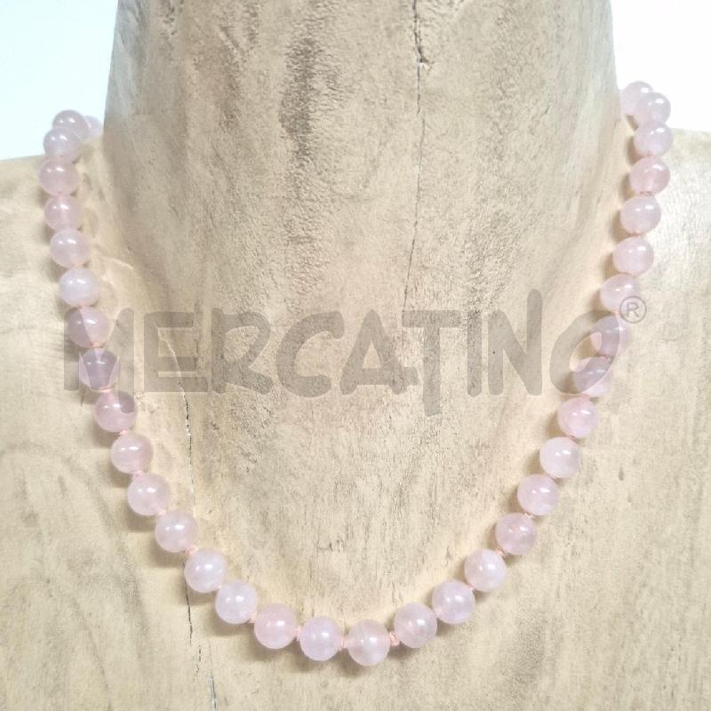 COLLANA PERLINE QUARZO ROSA SUSTA | Mercatino dell'Usato Cervia 1