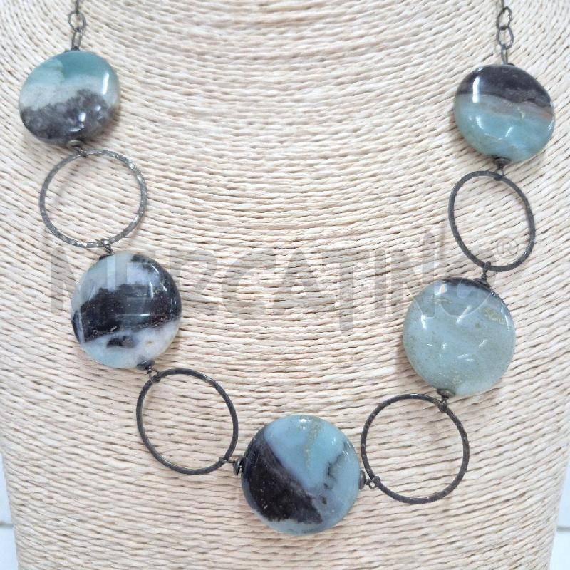 COLLANA PIETRA DURA AZZURRA SFUMATA +A | Mercatino dell'Usato Cervia 2