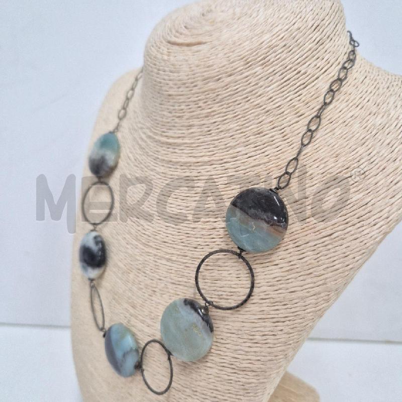 COLLANA PIETRA DURA AZZURRA SFUMATA +A | Mercatino dell'Usato Cervia 4