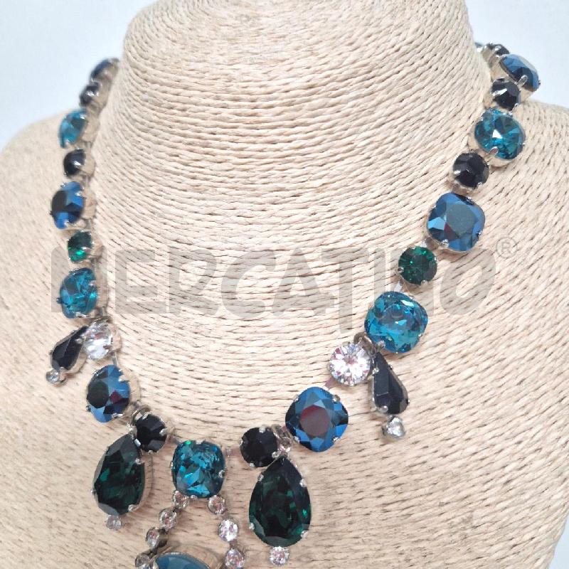 COLLANA REMINISCENCE STRASS BLU E VERDI MANCA STRASS | Mercatino dell'Usato Cervia 2