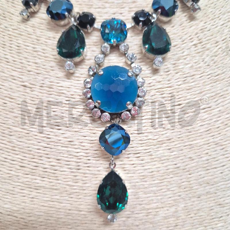 COLLANA REMINISCENCE STRASS BLU E VERDI MANCA STRASS | Mercatino dell'Usato Cervia 3
