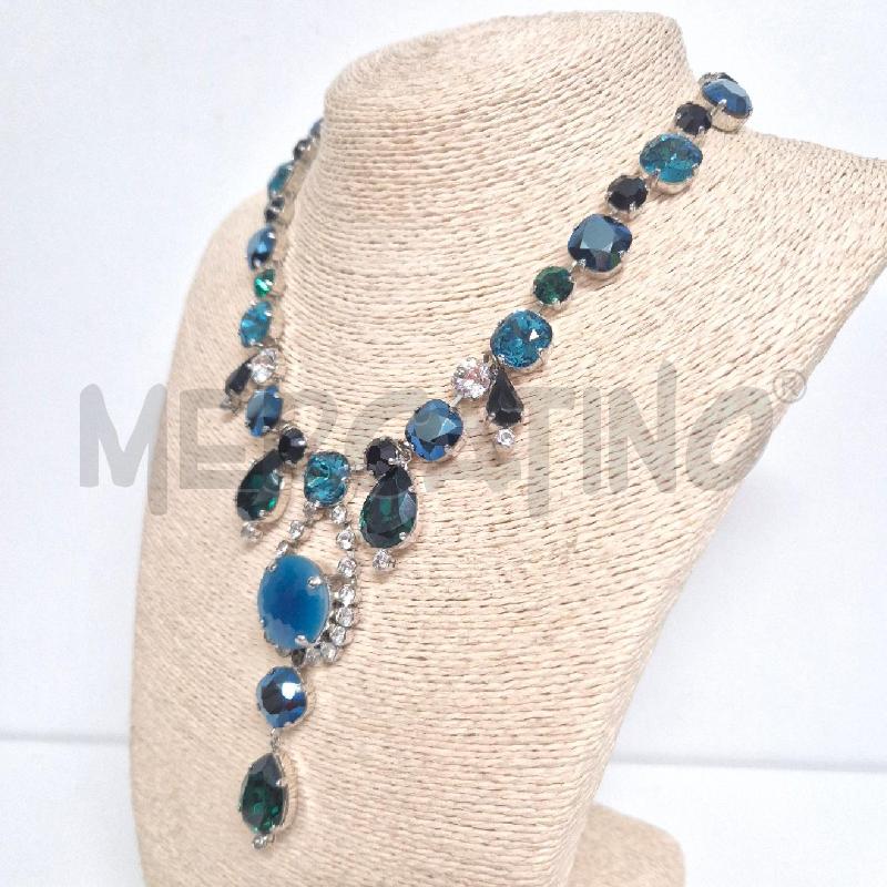 COLLANA REMINISCENCE STRASS BLU E VERDI MANCA STRASS | Mercatino dell'Usato Cervia 4