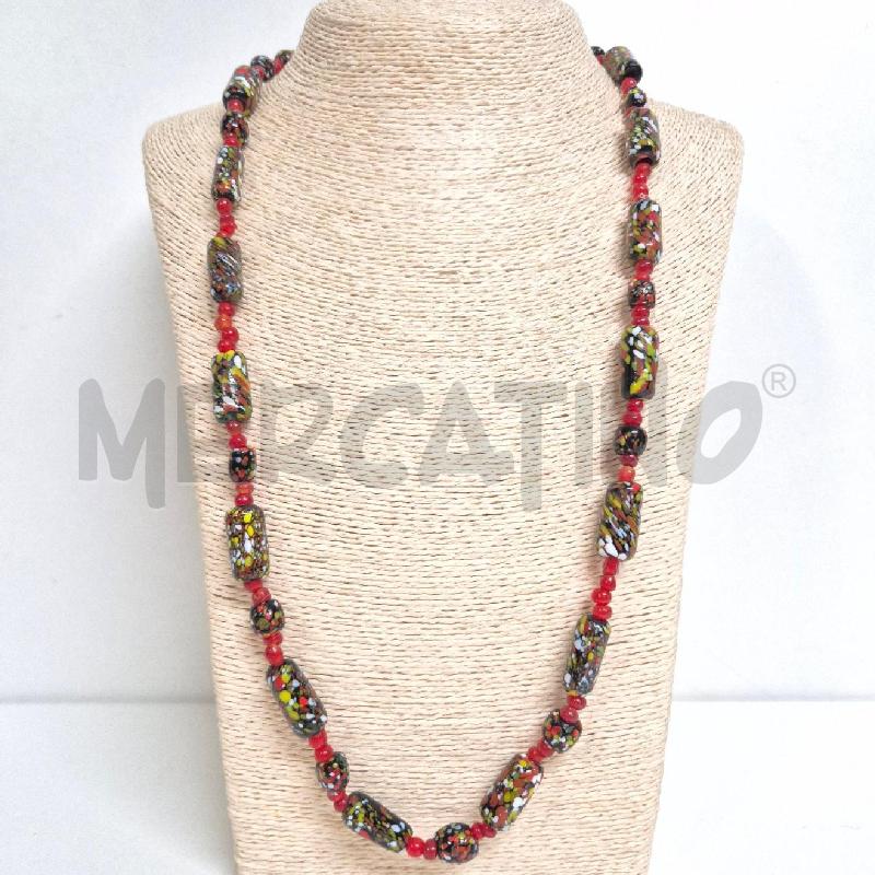 COLLANA ROSSA NERA MURRINA | Mercatino dell'Usato Cervia 1