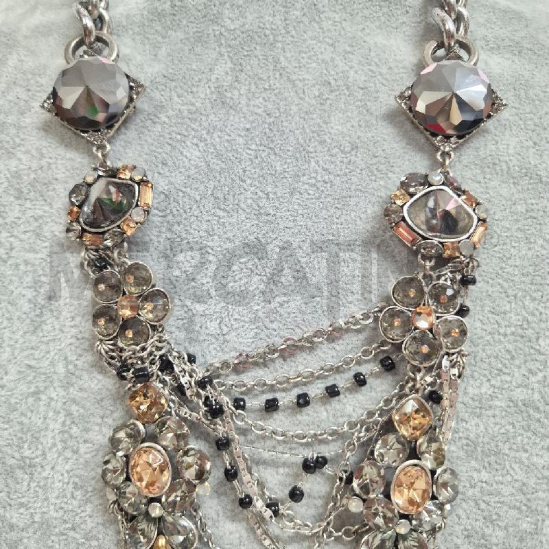 COLLANA SODINI CON MULTIFILI PERLINE NERE E STRASS | Mercatino dell'Usato Cervia 2