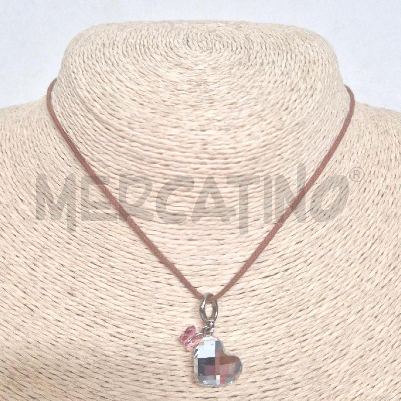 COLLANA SWAROVSKI CUORE E FARFALLINA ROSA | Mercatino dell'Usato Cervia 1