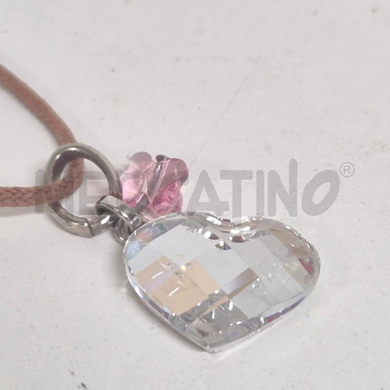 COLLANA SWAROVSKI CUORE E FARFALLINA ROSA | Mercatino dell'Usato Cervia 4