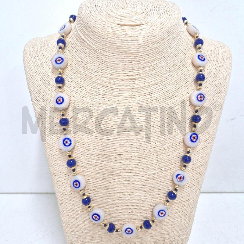 COLLANA VETRO BIANCA BLU MURRINA | Mercatino dell'Usato Cervia 1